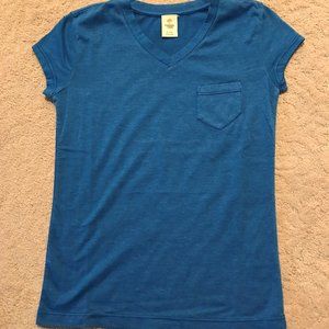 Blue V-neck T-shirt